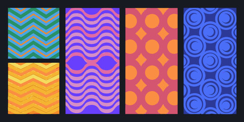 Obraz premium Four vibrant colorful patterned rectangles arranged in a grid formation