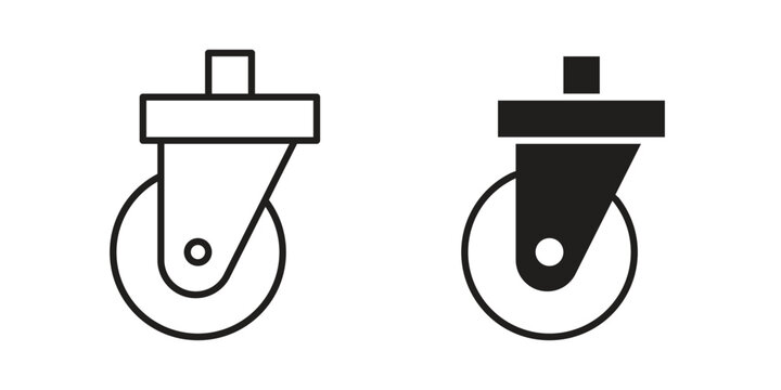 Cart trolley wheel icon symbol vector elements for infographic web. EPS10