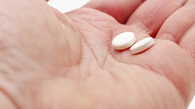 How people handle white tablets in their hands