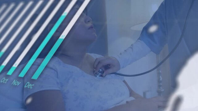 Animation of network of connections over schoolboy using computer