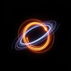 Obraz premium Abstract digital visualization of flowing light energy representing endless cyclical motion and perpetual cosmic rhythm, fractal, texture, continuous