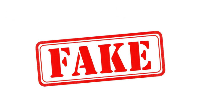 Red rubber stamp with the word fake written in capital letters isolated png