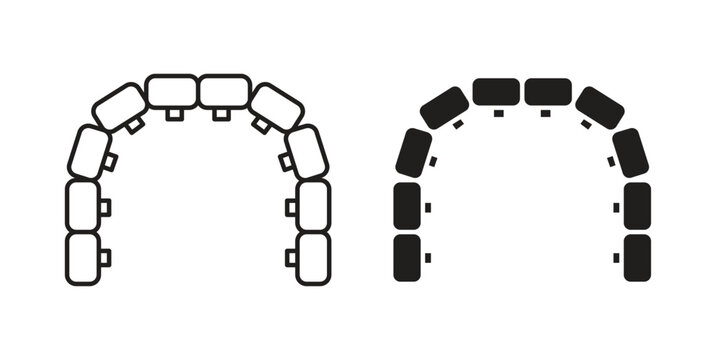 Lingual braces icon symbol vector elements for infographic web. EPS10