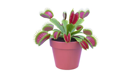 Fototapeta premium Dionaea muscipula Venus Flytrap Plant in Terracotta Pot