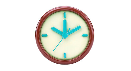 Modern Wall Clock with Teal Hands and Light Green Face