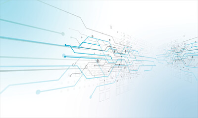 Obraz premium Abstract Digital Technology Network Background with Futuristic Data Lines and Circuit Connection