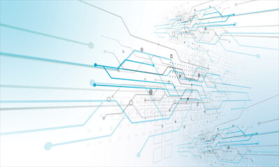Obraz premium Abstract Digital Technology Network Background with Futuristic Data Lines and Circuit Connection