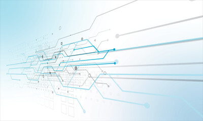 Obraz premium Abstract Digital Technology Network Background with Futuristic Data Lines and Circuit Connection