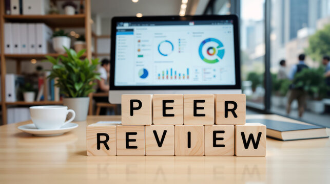 Peer review process for research validation, manuscript evaluation and publication screening with expert feedback, evidence checking and scholarly quality control in scientific publishing