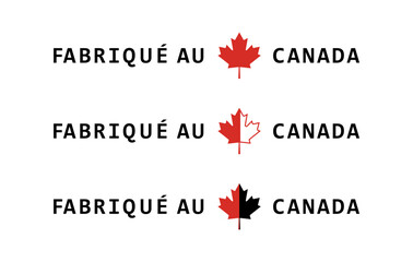 Fototapeta premium Made in Canada Ribbon Badge Label – Red Canadian Product Origin Banner Tag