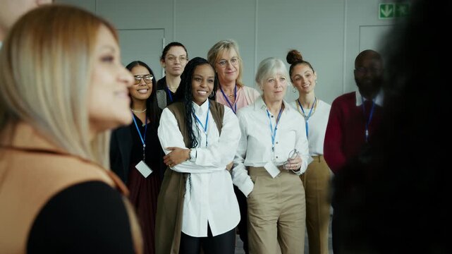 Professionals paying attention at conference