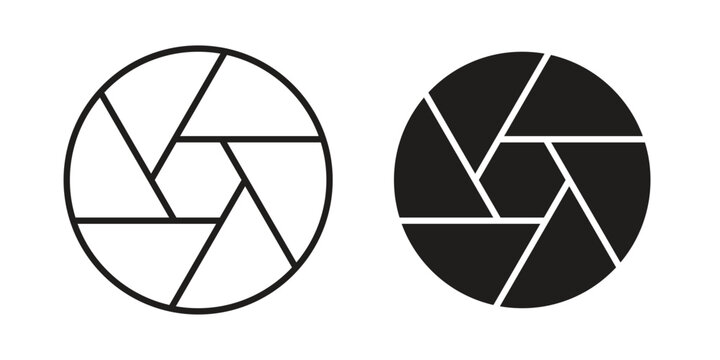 Aperture icon line vector illustration in solid color design