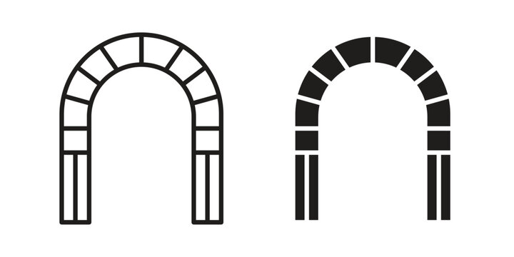 Archway icon line vector illustration in solid color design