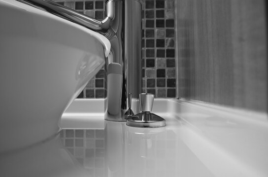 Modern bathroom interior design on modern cruiseship cruise ship liner inside cabin stateroom