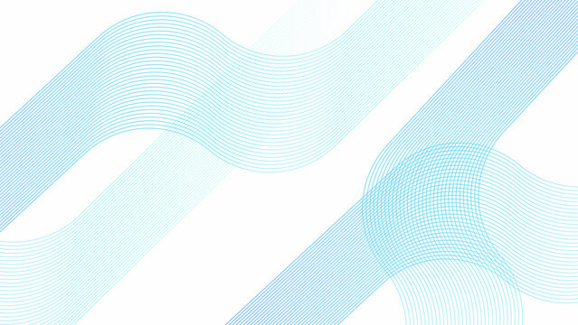 Abstract pattern of flowing blue lines on white background