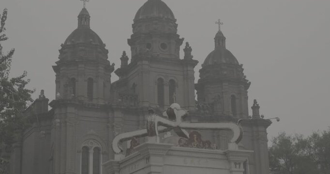 Beijing, China. Ungraded C LOG 2, St. Josephs Church Commonly Known As Wangfujing Church Or Dongtang. East Church. Historic Catholic Churche In The Roman Catholic Archdiocese Of Beijing. Early 20th