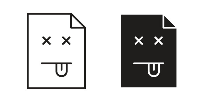 Broken Image icon line vector illustration in solid color design