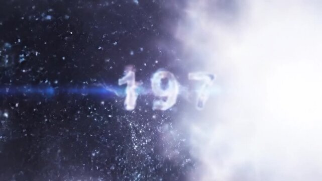 Glowing numbers 187 in ethereal smoke on dark background