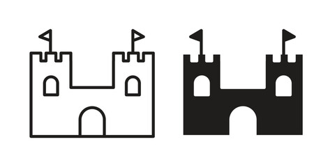 Castle icon line vector illustration in solid color design © Franklin