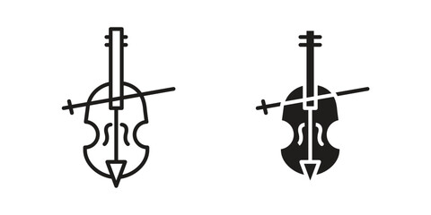 Cello icon line vector illustration in solid color design © Franklin
