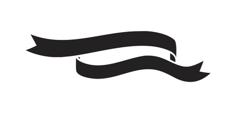 Obraz premium Black ribbon swirl design for decoration and branding purposes 