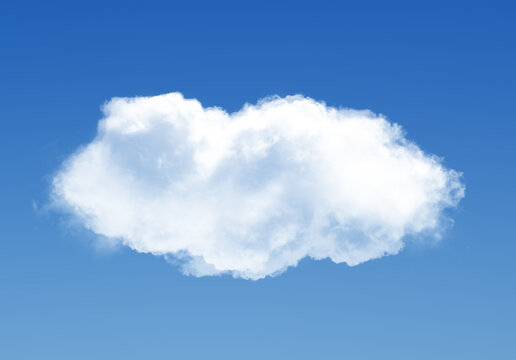 Single cloud in the deep blue gradient sky