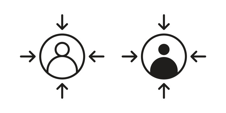 Customer centricity icon line vector illustration in solid color design
