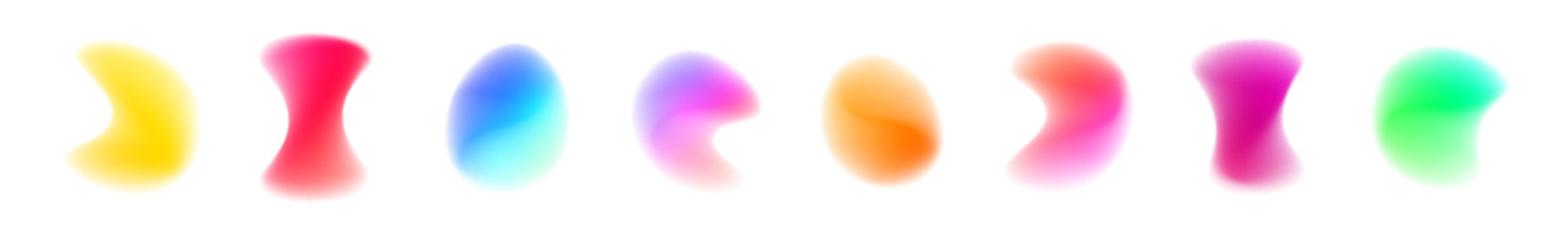 Set of soft neon mesh glowing in pink and orange gradients on transparent PNG. Ideal for minimalist compositions, social media, or digital art. Smooth fade effect adds dreamy depth.