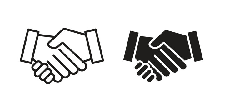 Deal handshake icon line vector illustration in solid color design