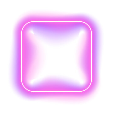 Neon gradient square frame with smooth luminous edges and vibrant glow. Modern abstract design enhances digital visuals. Ideal for creative use. PNG