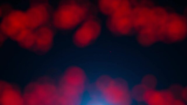 red ligh bokeh footage on dark background, 3d illustration rendering 