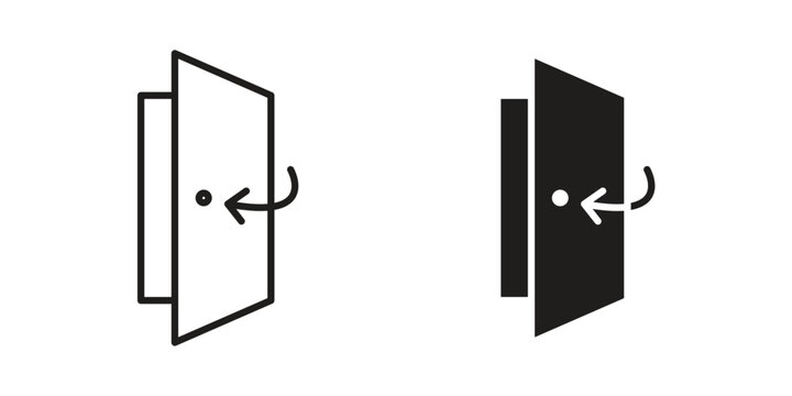Door closed icon line vector illustration in solid color design
