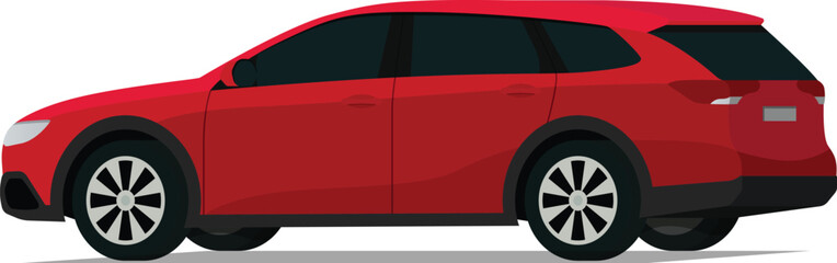 Family wagon angled rear side view illustration © kabutlazuardi