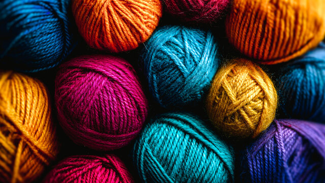 Pelotes de laines color&eacute;es