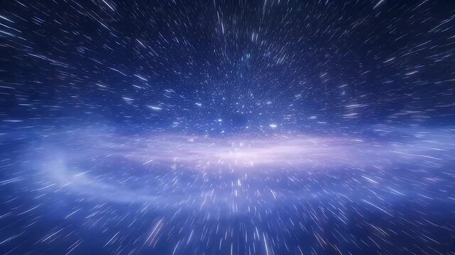 Hyper Speed Star Field Blue Space, Motion Blur Time Warp Universe