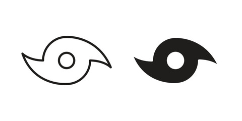 Naklejka premium Hurricane icon line vector illustration in solid color design