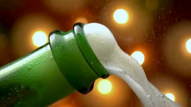 Champagne Cork Popping in Slow Motion Celebration Concept