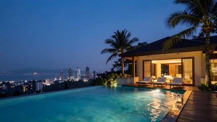Fototapeta premium Luxury resort with villa and pool