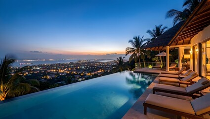 Fototapeta premium Luxury resort with villa and pool