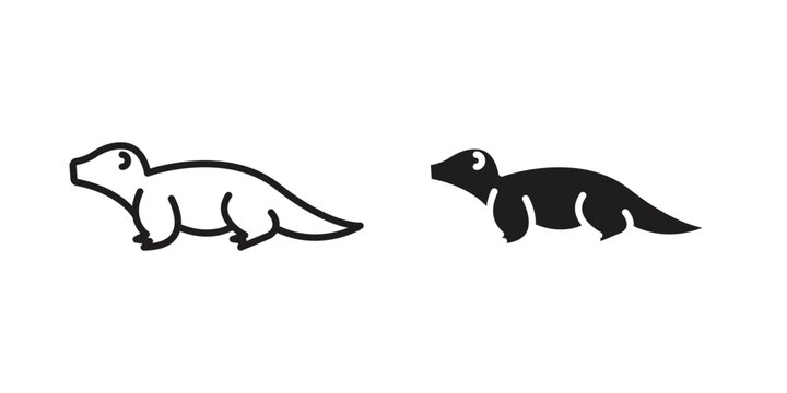 Otter icon line vector illustration in solid color design