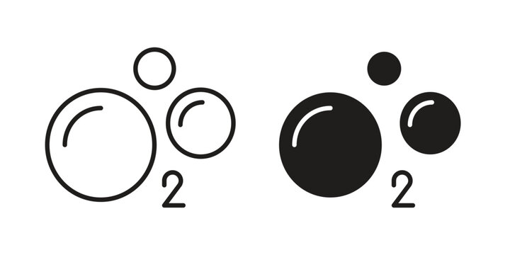 Oxygen O2 icon line vector illustration in solid color design