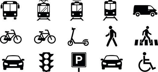 Transportation and traffic icons © Rifat