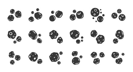 Space Asteroid Belt Silhouette Icons Collection Meteorite Vector Illustration Design Elements © Fajarputra