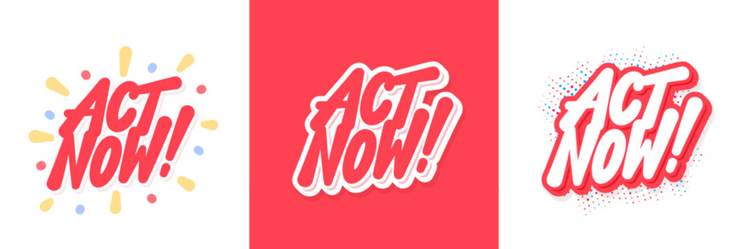 Act Now Call to Action Lettering Set