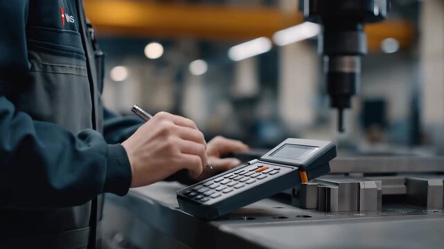 Close-up hands of quality inspector measuring precision metal components with digital calipers in machine shop, dimensional accuracy verification, ideal for manufacturing standards keywords, and