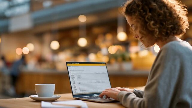 Customer interview session in busy coffee shop, founder's laptop showing feedback spreadsheet while potential user demonstrates pain point with current solution using napkin sketches, perfect for