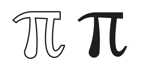 Pi icon line vector illustration in solid color design