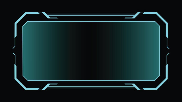 Futuristic Digital HUD Interface Tech Display Frame with vector illustration