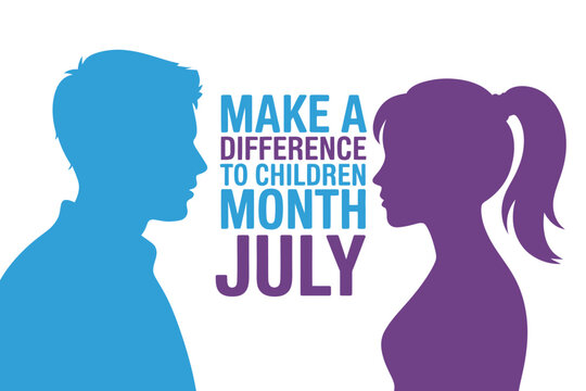 Make a difference to children month July awareness campaign illustration
