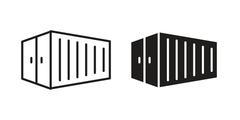 Shipping Container icon line vector illustration in solid color design © Franklin